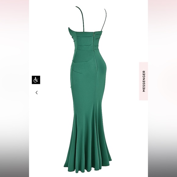HOUSE OF CB- MILENA FOREST GREEN CORSET MAXI DRESS - Picture 7 of 10